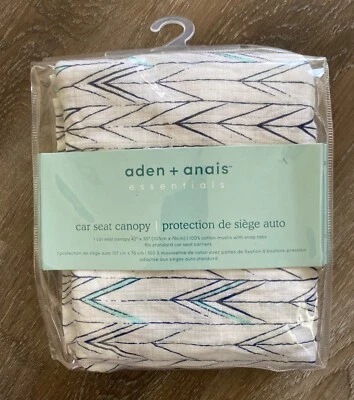 Toldo de asiento de auto Aden + Anais Essentials ~ Indigo Trail ~ 100 % algodón ~ 42" x 30" ~ NUEVO ~ Foto 1 de 2