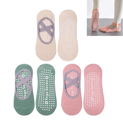 3 pares de meias femininas Bella Grip antiderrapantes para balé ioga pilates barra - Imagem 1 de 4
