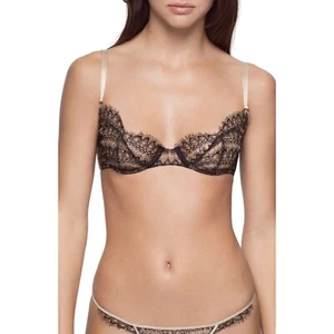 Kiki De Montparnasse 269480 Women's Lace Underwire Demi Bra Black Size 32C - Picture 1 of 2