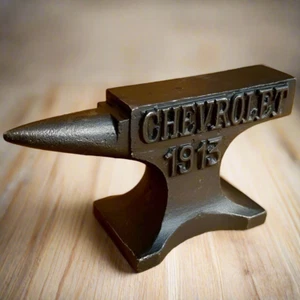 Chevrolet 1913 Cast Iron Anvil Paperweight With Raised Lettering (4.5" x 2.75") - Picture 1 of 5