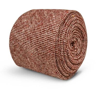 Frederick Thomas Designer Wool Mens Tie - Maroon Burgundy - Patterned Classic - Image 1 of 3