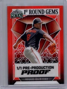 Reggie Crawford 2024 Leaf Baseball 1/1 Pre Production Proof - Picture 1 of 1