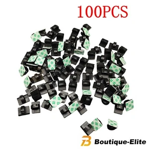100Pcs Cable Clips Self-Adhesive Cord Wire Holder Management Organizer Clamps - Picture 1 of 8