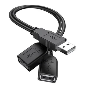 ANDTOBO Câble répartiteur USB Y Câble répartiteur USB 2.0 A mâle vers Double ... - Photo 1 sur 7
