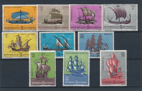 [BIN13461] San Marino 1962 Ships good set of stamps very fine MNH Cover