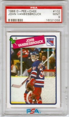 JOHN VANBIESBROUCK 1988 O-PEE-CHEE #102 PSA 9 MINT - RANGERS - Image 1 of 2