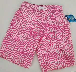 Wave Zone Pink & White MAGIC PRINT Swim Trunks Shorts Size SMALL (6/7) NEW  - Picture 1 of 2