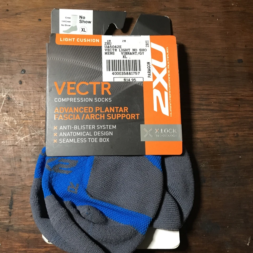 2XU Vectr Light Cushion No Show Mens Sock - 2024 Size XL - Image 1 of 4