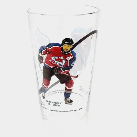 Colorado Avalanche 16oz Glass Cup Peter Forsberg #21/Teemu Selanne #8 ARBYS 2003 Cover