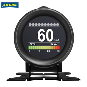 OBD2 Digital Tachometer Geschwindigkeitsanzeige Öltemperaturmesser HUD KMH/MPH - Bild 1 von 14
