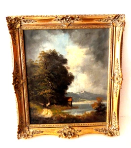 Ölgemälde Landschaft, gerahmt mit hochwertigen Rahmen von W.Berger - Bild 1 von 9