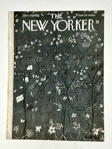Original March 30, 1957 New Yorker Cover: Dogwoods blooming in Central Park - Picture 1 of 1