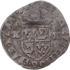 [#344040] Coin, France, Henri IV, Douzain du Dauphiné aux 2 H, 1595, Grenoble, E
