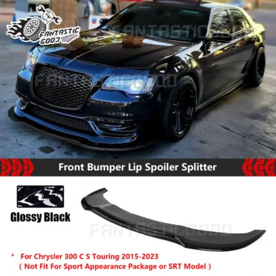Parachoques delantero divisor de labios negro V2 para Chrysler 300 C S Limited Touring 2015-23 Foto 1 de 4