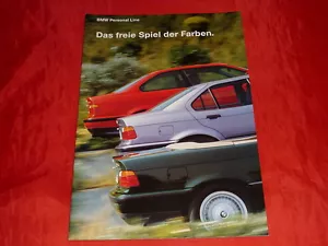 BMW Serie 3 E36 sedán cupé convertible línea personal colores folleto folleto 1993 - Imagen 1 de 1