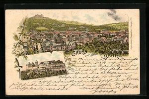 Lithographie Coburg, Ortsansicht mit Festung 1897  - Picture 1 of 2