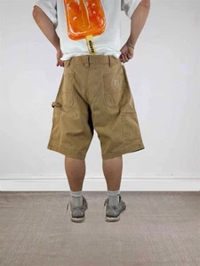 Carhartt Carpenter Shorts Men Size W40 Brown Vintage Canvas Urban Streetwear 90 - Picture 1 of 6