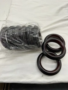Anillos de caoba de 3 pulgadas para cortinas de ventana de poste de madera - Paquete de 10 - Imagen 1 de 4