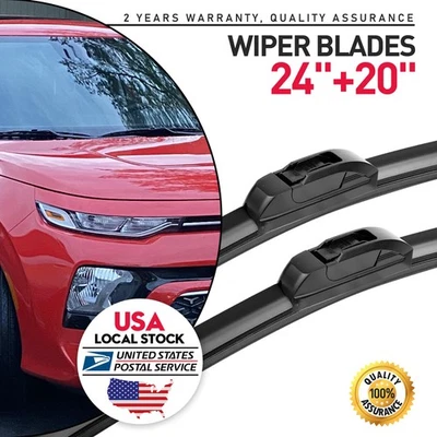 Juego de 2 escobillas limpiaparabrisas sin soporte 24"+20" para Ford Taurus 2002-2006 Foto 1 de 4