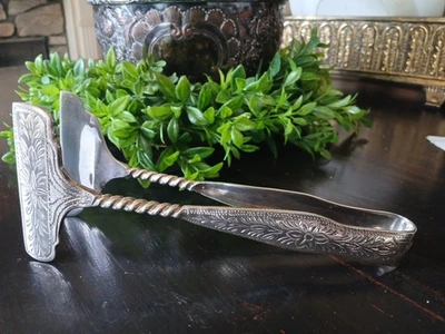 VINTAGE EP SILVER ASPARAGUS TONGS/TOAST SERVER - Image 1 of 4