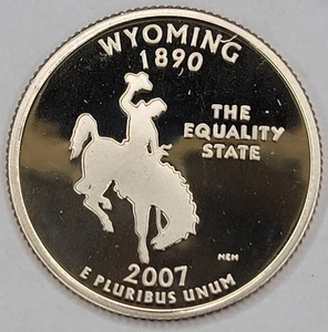 2007 S QUARTER GEM PROOF DCAM WYOMING STATE - CN-CLAD - Picture 1 of 5
