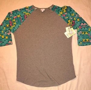 LuLaRoe Randy Long Sleeve Shirt Top Size Xtra Large NWT XL Gray Native Amer NEW - Picture 1 of 5