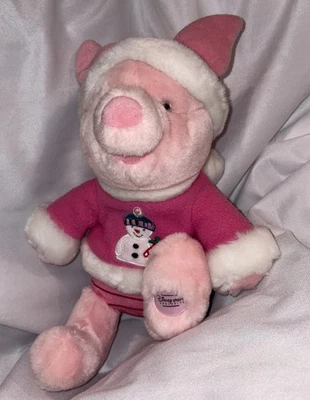 Disney Store Piglet Snowman Plush Christmas Sweatshirt Winnie Pooh Stuffed Toy - Image 1 of 4
