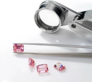 9x12mm Emerald Cut Pink Lab Grown Diamond VVS1 Loose Diamonds Stone Certified - Picture 1 of 3