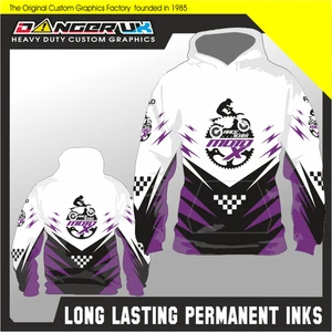 MOTOCROSS MX SUBLIMATED HOODIE HOODY CLOTHING MOTOX RACE TEAM PURPLE - Picture 1 of 1