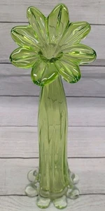 Vaso Gardenia Verde Vetro Arte Murano Vintage - Murano Italia - Soffiato a Mano - Foto 1 di 8