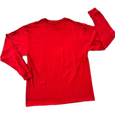 Soffe Long Sleeve Red T-shirt Men’s XL- Crew Neck And Cuffs - Image 1 of 4