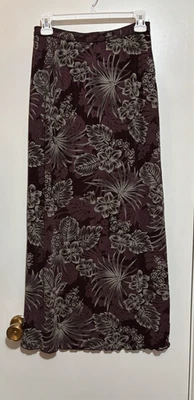 Maxi Falda Para Mujer Citiknits Talla S Marrón Tropical Floral Acetato Viaje Tejido Foto 1 de 4