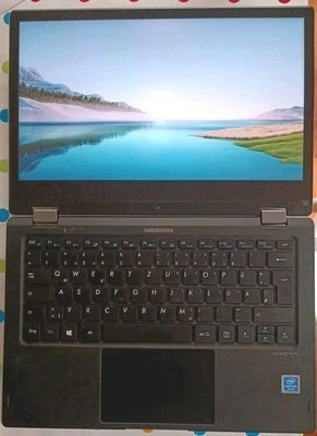 Medion Akoya E3222 Convertible Notebook Intel Celeron, 4GB RAM, 128GB SSD silber - Bild 1 von 4