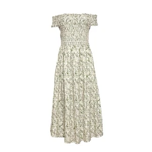 NWT HILL HOUSE Marguerite Off-Shoulder Linen Dress, Basketweave Vine Sand, Large - Picture 1 of 8