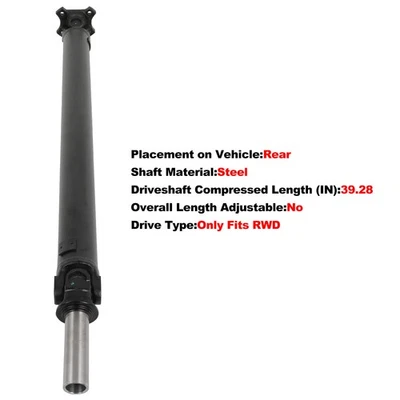 Eje de transmisión para Mazda Miata trasero L4 1,8 L tracción trasera transmisión manual 1999-2005 658001 Foto 1 de 4