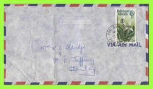 Isole Falkland 1970 2p Fiore posta aerea definitiva Fox Bay copertina a Stanley - Foto 1 di 1