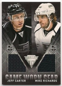 Jeff Carter & Mike Richards 13-14 Titanium Game Worn Gear Dual Jersey /300