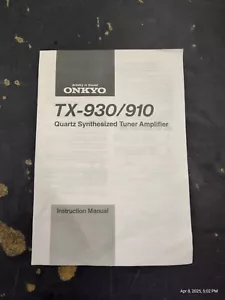 Onkyo Integra TX-930/910 Quartz Synthesized Tuner Amp Owners Instruction Manual - Picture 1 of 4