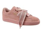 Puma Suede Heart Satin Ii Cameo Brown Pink Womens Casual Sneakers 364084 03 