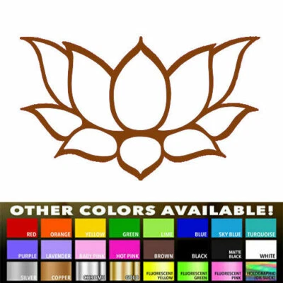 Calcomanía adhesiva de vinilo con flor de loto para decoración de pared de ventana de automóvil yoga budismo computadora portátil Foto 1 de 4