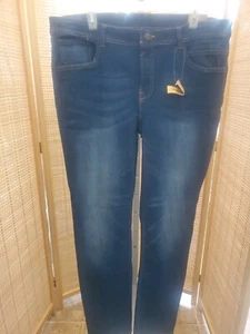 Mens Jeans Size 38 x 34 Blue Straight Leg Dark Wash Stretch Pockets Unbranded - Picture 1 of 8