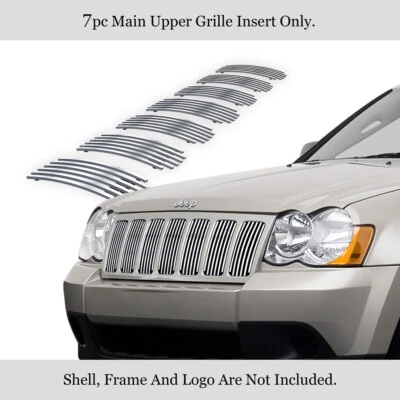 For 2006-2008 Jeep Grand Cherokee Upper Stainless Chrome Billet Grille Insert - Image 1 of 4