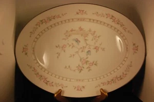 Lenox Bouquet Collection Tea Garden 14" Oval Serving Platter Butterflies - Picture 1 of 1
