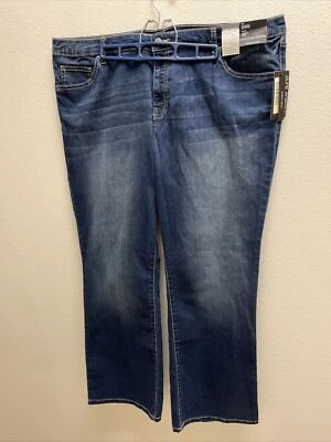 Pantalones de mezclilla elásticos Pure Energy para mujer talla grande 24W Bootcut Foto 1 de 4