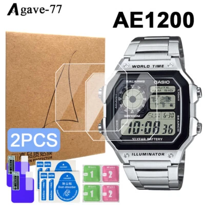 PACK de 2 protectores de pantalla transparentes a prueba de nanoexplosiones película suave para Casio AE1200 Foto 1 de 4