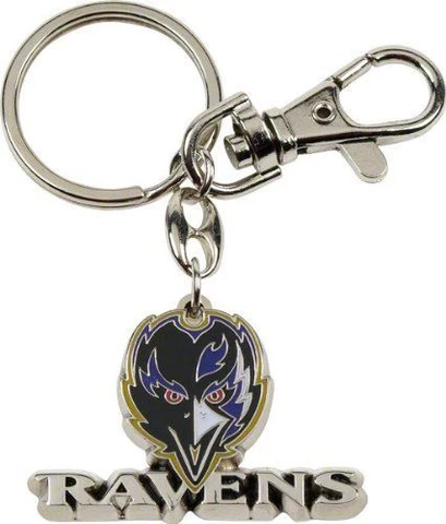 Baltimore Ravens Keychain Metal Heavyweight Team Logo Key Ring Cover
