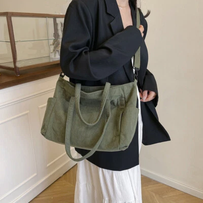 Womens Casual Corduroy Messenger Bag Shoulder Bags Crossbody bag Handbag - Image 1 of 4