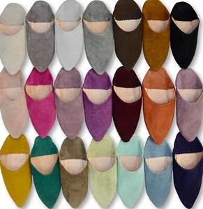 MOROCCAN LEATHER SUEDE POINTY POINTED BABOUCHE SLIPPERS WOMENS **TARIFFS PAID** - Picture 1 of 106