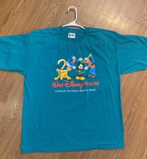 Vintage 2000 Walt Disney World  “Celebrate The Future Hand In Hand” Teal Large