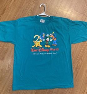 Vintage 2000 Walt Disney World  “Celebrate The Future Hand In Hand” Teal Large